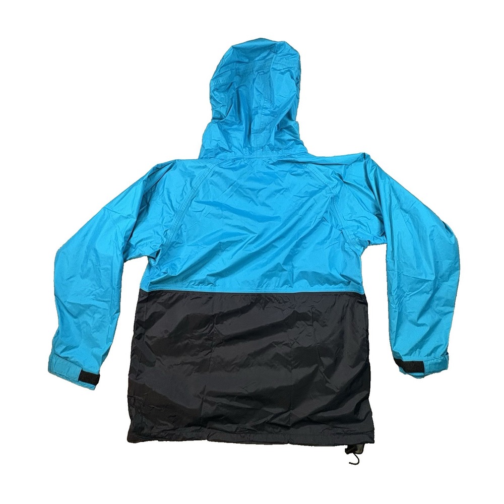VTG REI Men's L Black/Blue Colorblock Windbreaker Hooded 90s Made in USA Goretex - Picture 2 of 14
